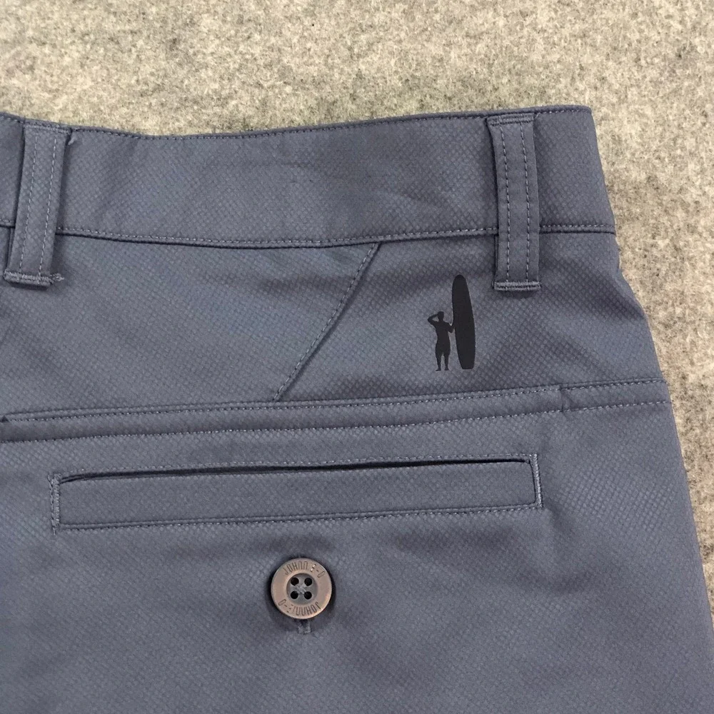 johnnie-O Mens Golf Shorts 35 Blue Performance Textured Stretch Flat Front